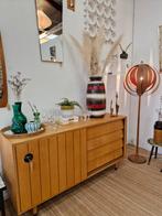 Dressoir schuifdeur en lades met zwarte greep 70s, Verzamelen, Retro, Ophalen