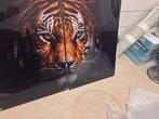 Tijger Print op Glas, Huis en Inrichting, Woonaccessoires | Schilderijen, Tekeningen en Foto's, Ophalen of Verzenden, Minder dan 50 cm