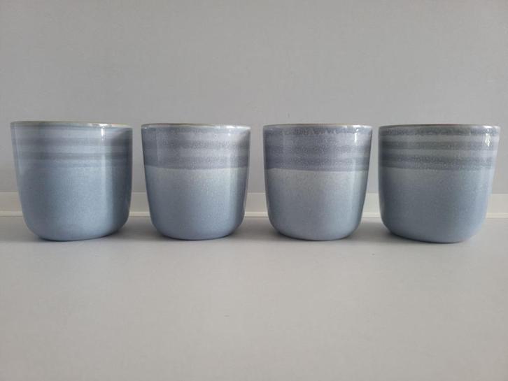 Hoogglanzende luxe blauwgrijze drinkbekers van keramiek, Huis en Inrichting, Keuken | Servies, Nieuw, Kop(pen) en/of Schotel(s)