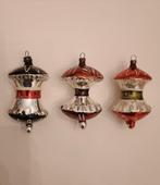 oude kerstballen: klokhuis, zilver, rood, groen, vintage, Antiek en Kunst, Ophalen of Verzenden
