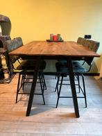 Hoge tafel met 5 barkrukken, Ophalen, 5 krukken of meer, 60 tot 90 cm, Zo goed als nieuw