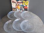 Vintage 6 Arcoroc Aspen Leaf ontbijt borden 19.5 cm, Ophalen of Verzenden, Bord(en), Overige stijlen, Glas