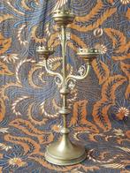 Mooie grote antieke drielichts kandelaar uit Frankrijk., Antiek en Kunst, Antiek | Kandelaars, Ophalen of Verzenden, Koper of Brons