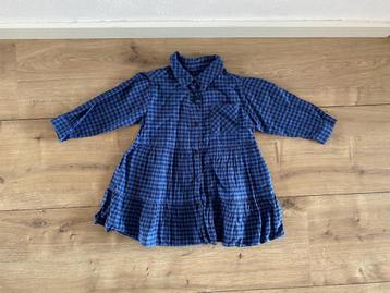 Z.g.a.n. Blauw geruit jurkje / blouse, Zara, maat 98 beschikbaar voor biedingen
