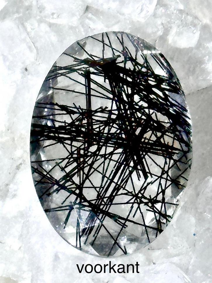 Groot facet geslepen rutiel kwarts van glas., Verzamelen, Mineralen en Fossielen, Overige typen, Ophalen of Verzenden