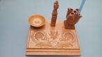 Prachtig vintage houtsnijwerk,  pennenhouder, Ophalen of Verzenden