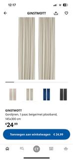 gordijnen Ikea GINSTMOTT (2 paar), Ophalen, 100 tot 150 cm, 200 cm of meer, Beige