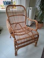 Rieten stoel bamboe, Huis en Inrichting, Ophalen, Zo goed als nieuw, Minder dan 75 cm, 50 tot 75 cm
