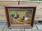 landelijke kippen schilderij, Antiek en Kunst, Kunst | Schilderijen | Klassiek, Ophalen of Verzenden