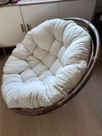 Loungestoel Papasan bruin rotan, Ophalen, Eenpersoons, Riet of Rotan, Zo goed als nieuw