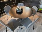 Eet tafel met 5 stoelen., Huis en Inrichting, Tafels | Eettafels, 50 tot 100 cm, Rechthoekig, Zo goed als nieuw, Ophalen