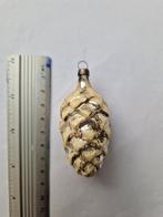 Oude glazen kerstbal dennenappel glas vintage retro oud, Diversen, Kerst, Ophalen of Verzenden, Gebruikt