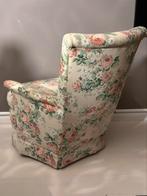 Bloemmotief fauteuil - vintage brocante stijl, Ophalen, Gebruikt, Stof, Vintage
