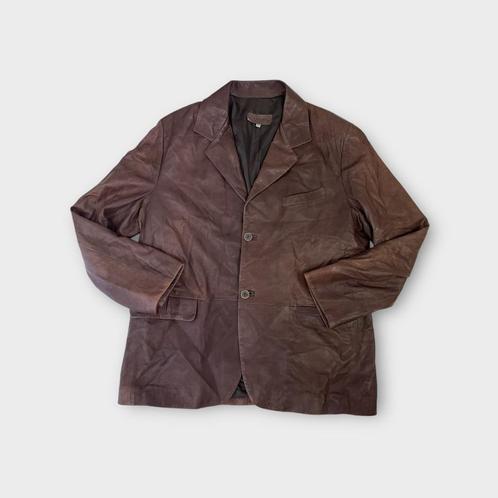 Curge heren jas (100% leer) Maat XL, Kleding | Heren, Jassen | Winter, Gedragen, Maat 56/58 (XL), Bruin, Ophalen of Verzenden