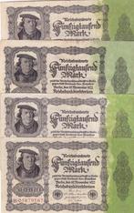 DUITSE REICHSBANKNOTE 4 X 50.000 MARK 1923, Postzegels en Munten, Bankbiljetten | Europa | Niet-Eurobiljetten, Duitsland, Ophalen of Verzenden