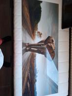 Glazen Foto Schilderij met Olifanten, Ophalen, 50 tot 75 cm, Zo goed als nieuw, Schilderij