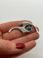 Z802 Prachtige zilveren broche opaal, Sieraden, Tassen en Uiterlijk, Antieke sieraden, Ophalen of Verzenden, Zilver, Broche, Met edelsteen