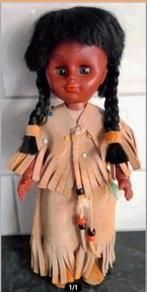 Indiaan pop 30cm vintage bewegende ogen, Verzamelen, Poppen, Ophalen, Zo goed als nieuw, Pop