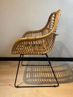 5 Rotanstoelen met stalen frame, Huis en Inrichting, Stoelen, Gebruikt, Bruin, Riet of Rotan, Ophalen of Verzenden