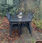Allibert tuintafel (verlengbaar) + 4 stoelen, Ophalen, 4 zitplaatsen, Kunststof, Gebruikt