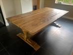 Hangemaakte eiken eetkamer tafel 8 pers, Huis en Inrichting, Tafels | Eettafels, Ophalen, 200 cm of meer, 50 tot 100 cm, Zo goed als nieuw