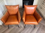 Leren fauteuil in cognac kleur, Ophalen, Gebruikt, Minder dan 75 cm, Leer