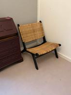 Houten stoel met rieten zitting, Huis en Inrichting, Stoelen, Gebruikt, Bruin, Ophalen of Verzenden, Eén