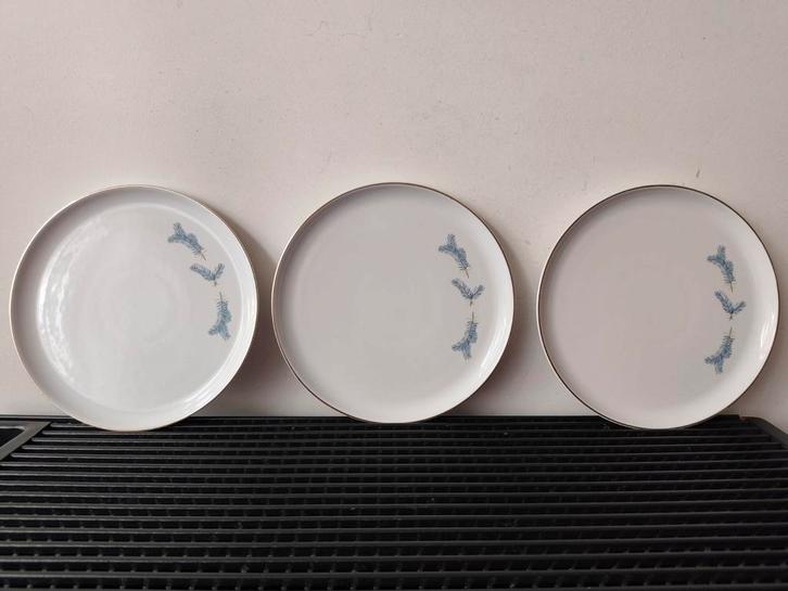 Van Kempen en Begeer 3x ontbijtbordje kerst, dm 22 cm, Huis en Inrichting, Keuken | Servies, Zo goed als nieuw, Bord(en), Overige stijlen