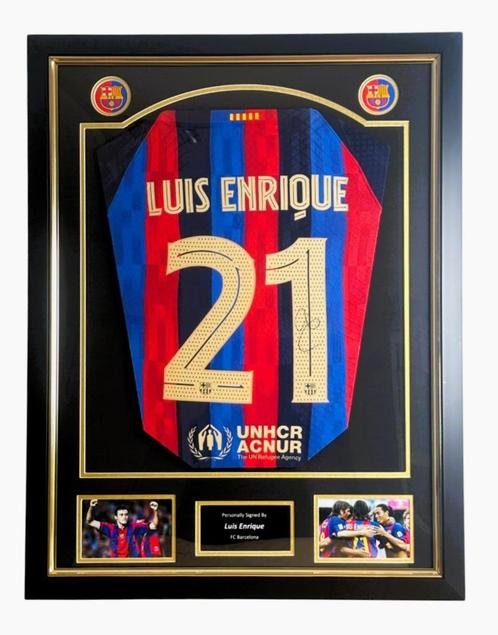 Luis Enrique FC Barcelona 2022-23 Gesigneerd Ingelijst Shirt, Verzamelen, Sportartikelen en Voetbal, Nieuw, Shirt, Buitenlandse clubs