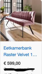 NIEUWE Velvet Bank met Stalen Poten., Ophalen, ., ., Minder dan 75 cm