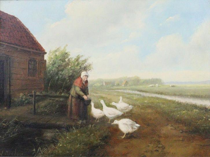 schilderij Johannes Hessel Brolsma, Antiek en Kunst, Kunst | Schilderijen | Klassiek, Ophalen of Verzenden