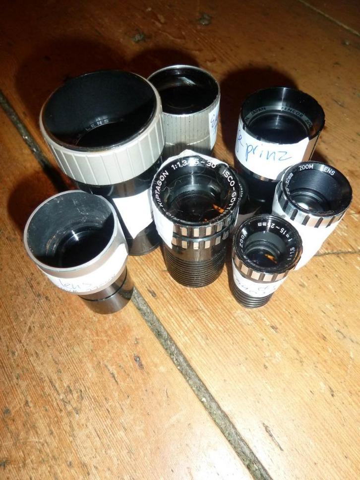 8mm film - 8 stuks projector lensjes - eumig - elmo, Audio, Tv en Foto, Filmrollen, 16mm film, Verzenden