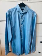 R2 Amsterdam blauw wit gestipt heren overhemd maat 42, Zo goed als nieuw, Halswijdte 41/42 (L), R2 Amsterdam, Verzenden