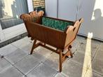 Jaren 50 houten baby bedje, Kinderen en Baby's, Kinderkamer | Bedden, Ophalen, Gebruikt, Minder dan 140 cm, Matras