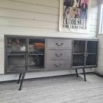 Metalen bruin dressoir - kast, Huis en Inrichting, Ophalen, Gebruikt, 150 tot 200 cm, Metaal