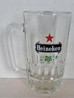 Heineken Bierglas Pul met logo 1 en mosterdvlakken, Ophalen of Verzenden, Gebruikt, Glas of Glazen, Heineken