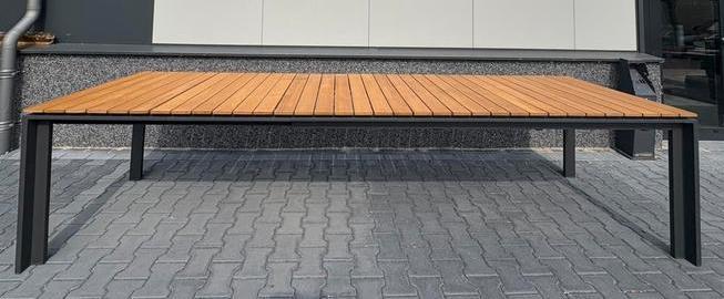 4 Seasons Outdoor Optimum uitschuiftafel teak & keramiek, Tuin en Terras, Tuintafels, Zo goed als nieuw, Rechthoekig, Hout, Ophalen