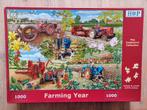 Hop Puzzel - Farm Year - 1000 stukjes, Hobby en Vrije tijd, Ophalen of Verzenden, 500 t/m 1500 stukjes, Zo goed als nieuw, Legpuzzel