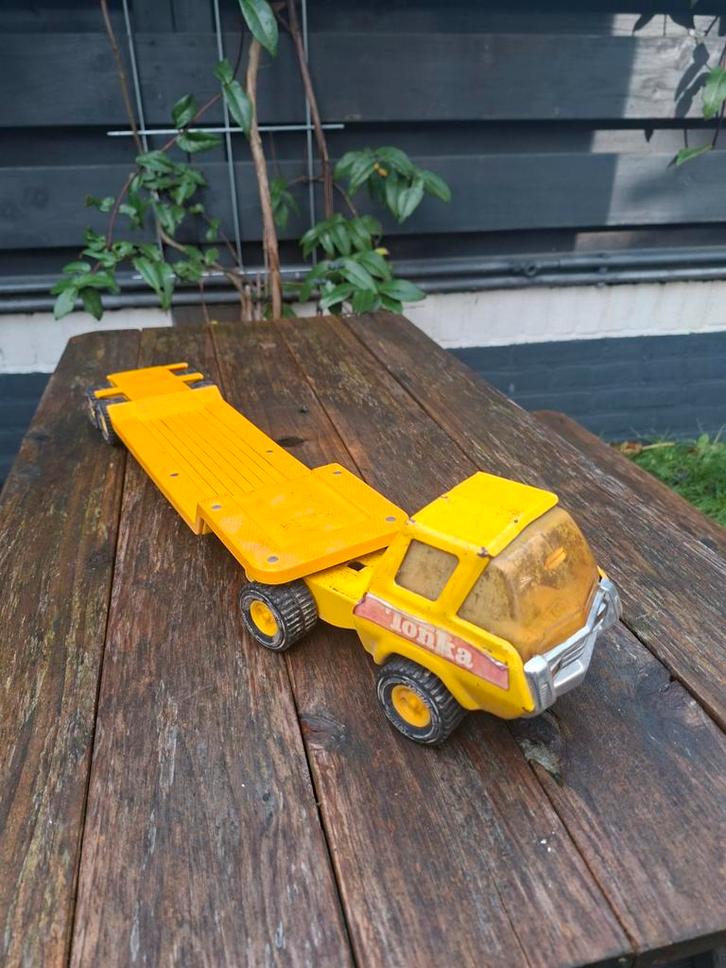 Tonka Wagen met Oplegger - Vintage Speelgoed, Kinderen en Baby's, Speelgoed | Speelgoedvoertuigen, Gebruikt, Ophalen of Verzenden