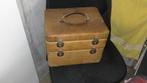 Vintage  Leren Beautycase Gold Pfeil, Ophalen of Verzenden, Gebruikt, Bruin