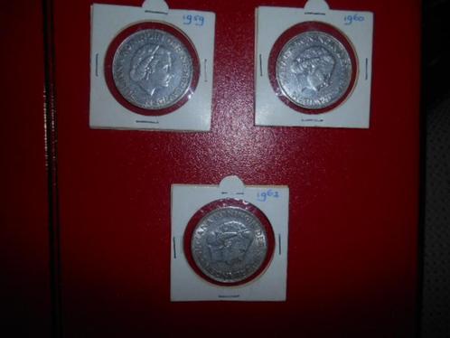 3 Rijksdaalder zilver  1959   1960   1962, Postzegels en Munten, Munten | Nederland, Losse munt, 2½ gulden, Koningin Juliana, Zilver