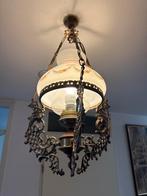 Antieke Hanglamp met Bloemmotief, Ophalen, Gebruikt, Glas, Minder dan 50 cm