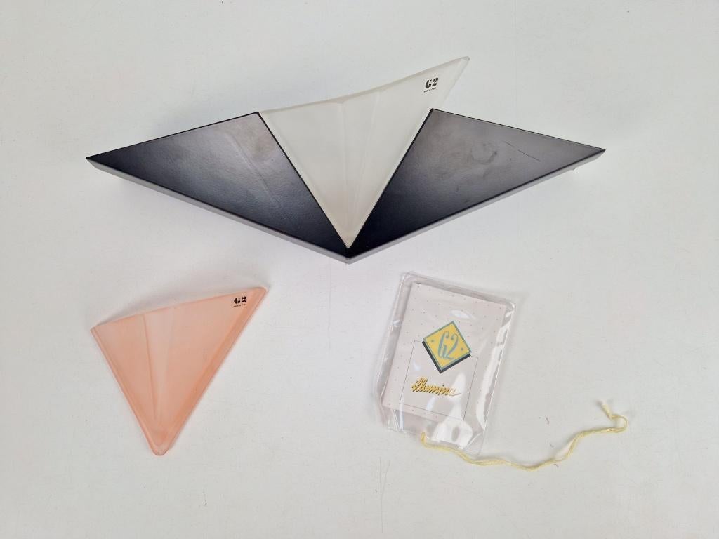 Postmodern g2 vetri murano wandlamp metaal glas’80 italy, N, N, Postmodern, Ophalen of Verzenden