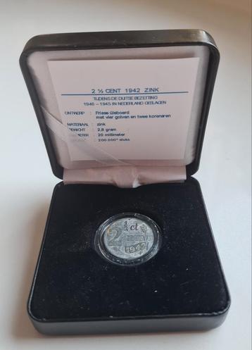 Wilhelmina. Nederland. 2 1/2 cent 1942 zink