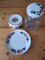 Bouquet servies bord, theelicht, voorraadpot met keramiek, Ophalen, Gebruikt, Overige stijlen