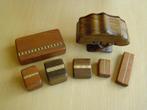 ZEVEN HOUTEN DOOSJES BEWERKT AMERIKAANS HOUT VINTAGE, Ophalen of Verzenden