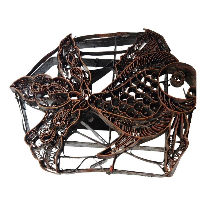 Batik stempel - koper - vintage, Antiek en Kunst, Kunst | Overige Kunst