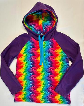 Hoodie /trui met capuchon Bubbly Rainbow maat 146 beschikbaar voor biedingen