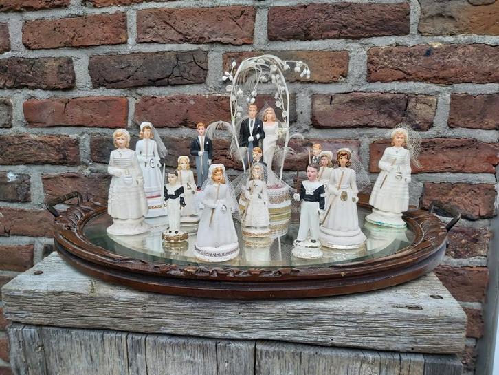 Schitterende collectie oude taarttoppers 14 stuks!, Antiek en Kunst, Curiosa en Brocante, Ophalen of Verzenden