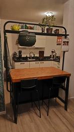 IKEA Vadholma Keukeneiland + Bovenstelling zgan + krukken, Ophalen, 100 tot 150 cm, Bruin, 75 cm of meer